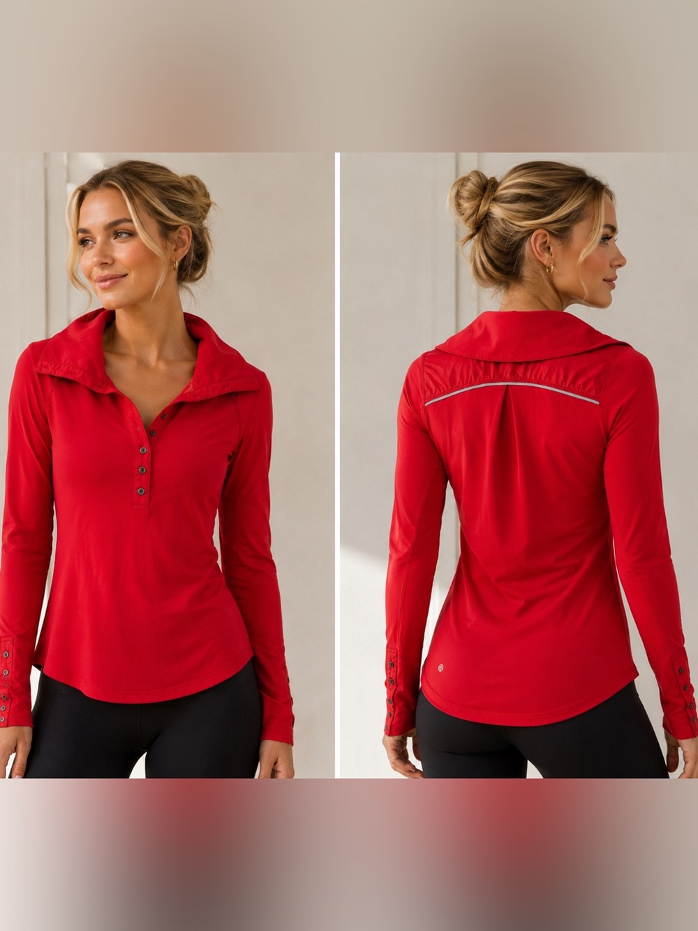 Lululemon Pedal Power Long Sleeve Henley
Currant red. Size 6